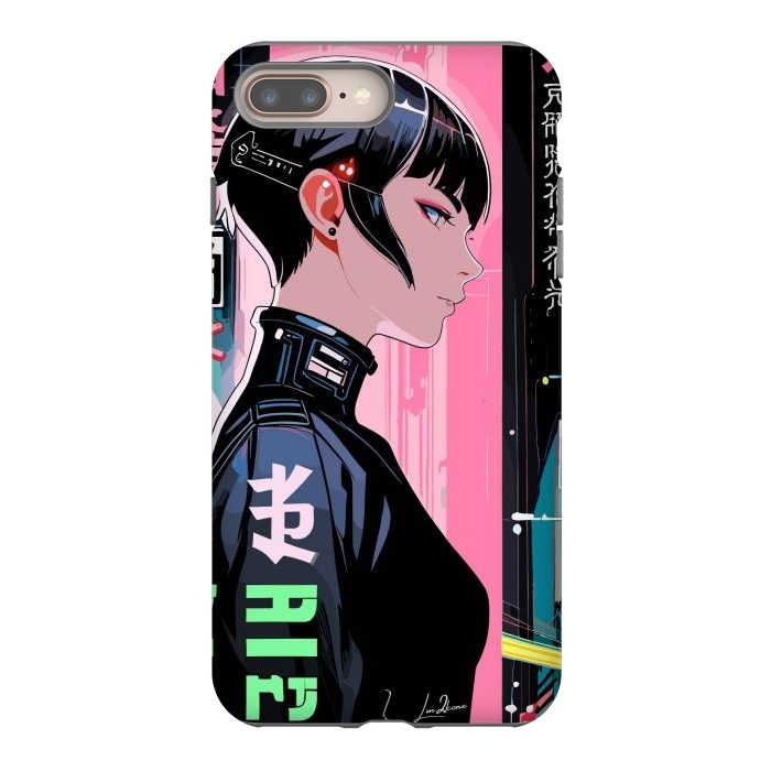 iPhone 8 plus StrongFit Cyberpunk Pop Girl by LM2Kone