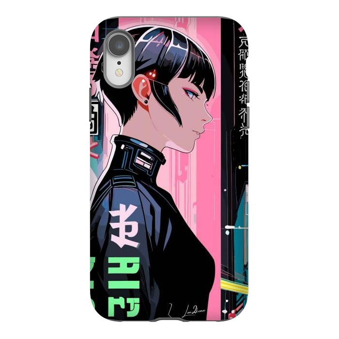 iPhone Xr StrongFit Cyberpunk Pop Girl by LM2Kone