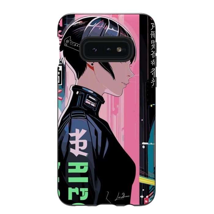 Galaxy S10e StrongFit Cyberpunk Pop Girl by LM2Kone