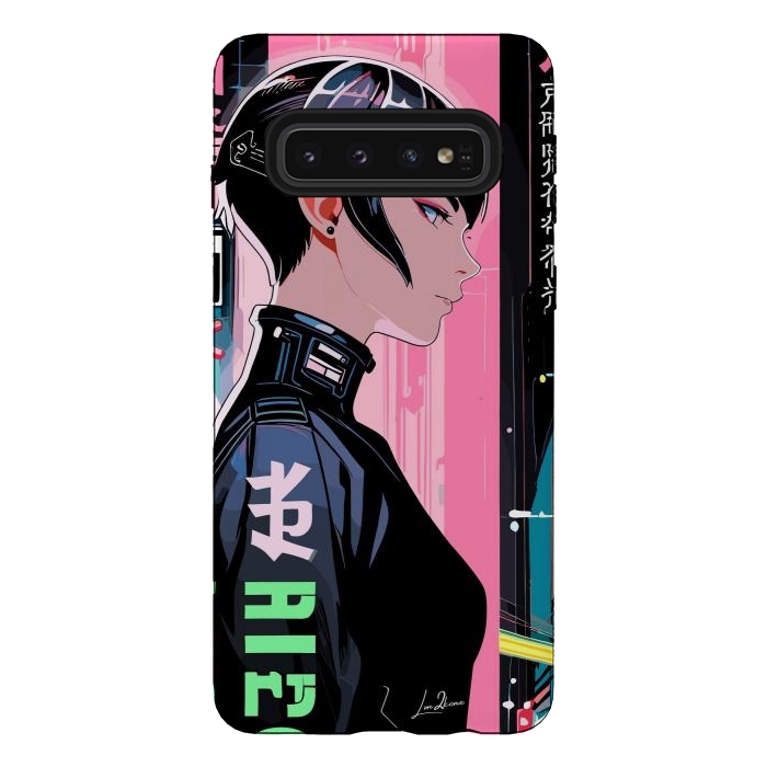 Galaxy S10 StrongFit Cyberpunk Pop Girl by LM2Kone