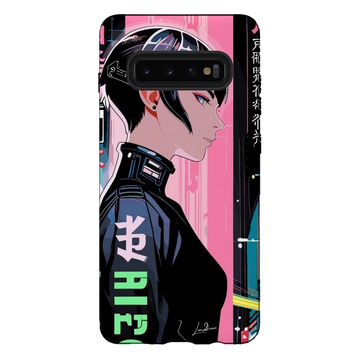 Galaxy S10 plus StrongFit Cyberpunk Pop Girl by LM2Kone