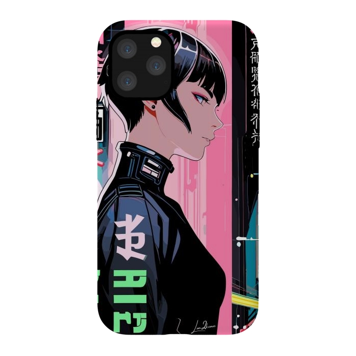 iPhone 11 Pro StrongFit Cyberpunk Pop Girl by LM2Kone