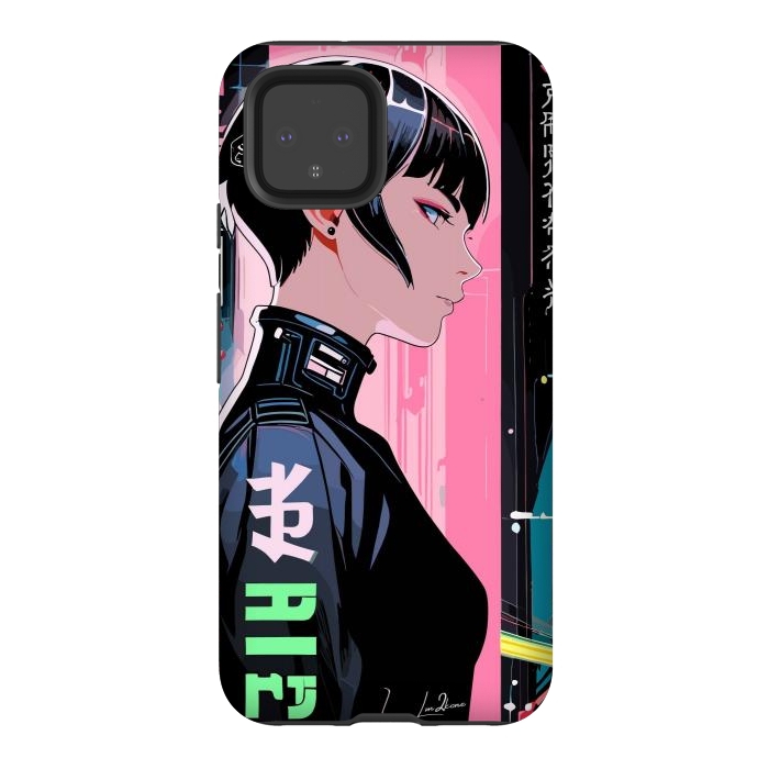 Pixel 4 StrongFit Cyberpunk Pop Girl by LM2Kone