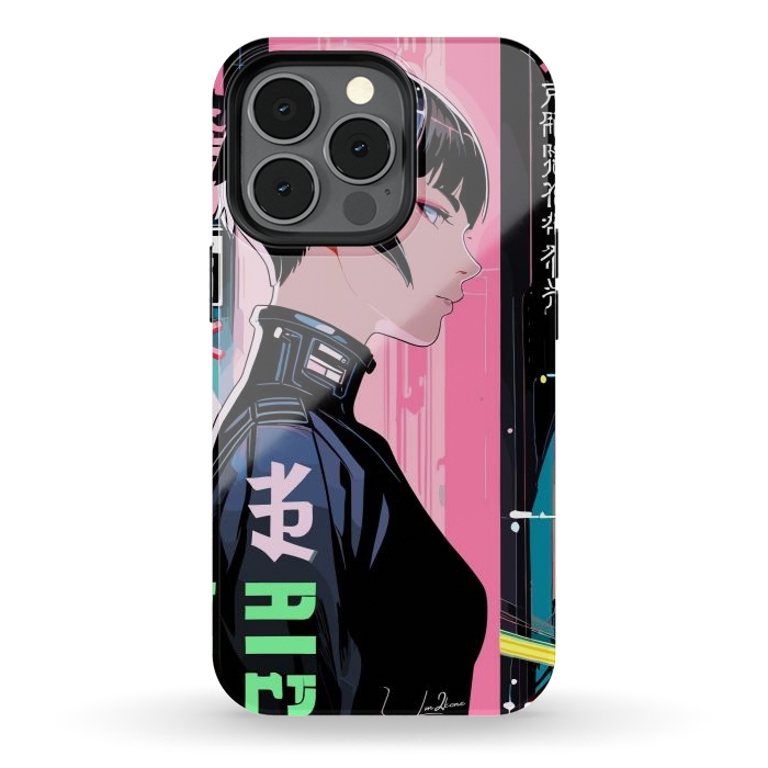 iPhone 13 pro StrongFit Cyberpunk Pop Girl by LM2Kone