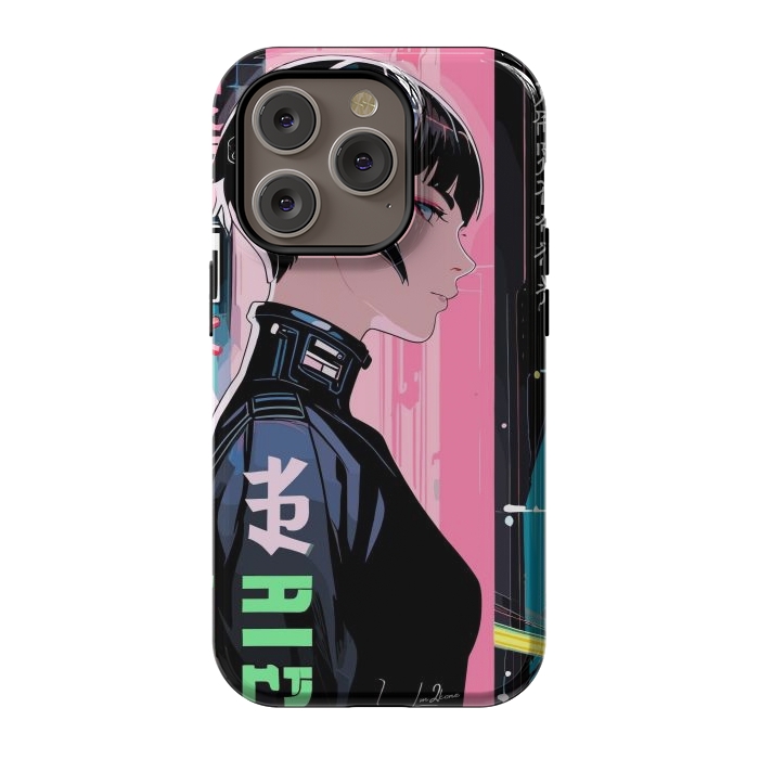 iPhone 14 Pro StrongFit Cyberpunk Pop Girl by LM2Kone