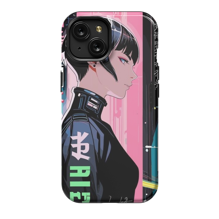 iPhone 15 StrongFit Cyberpunk Pop Girl by LM2Kone