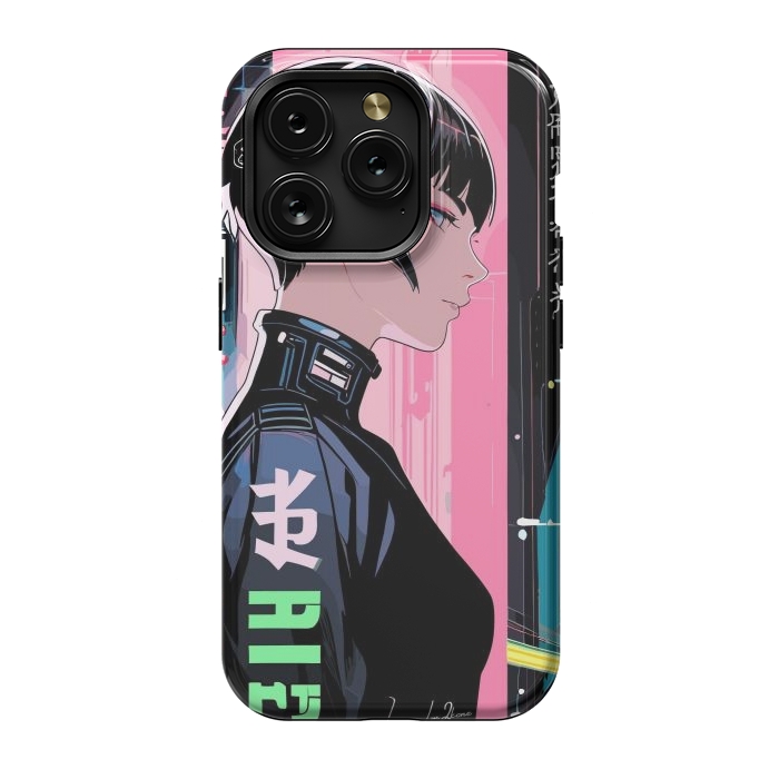 iPhone 15 Pro StrongFit Cyberpunk Pop Girl by LM2Kone