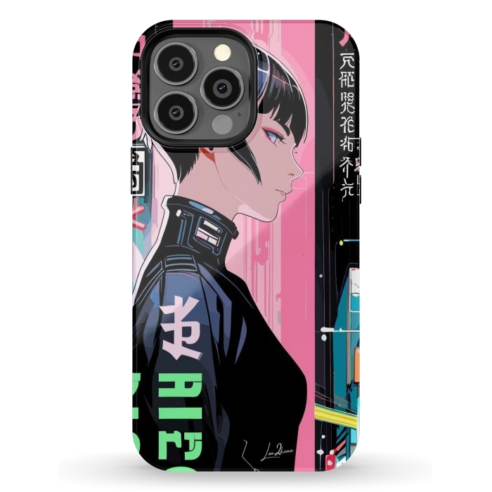 iPhone 13 Pro Max StrongFit Cyberpunk Pop Girl by LM2Kone