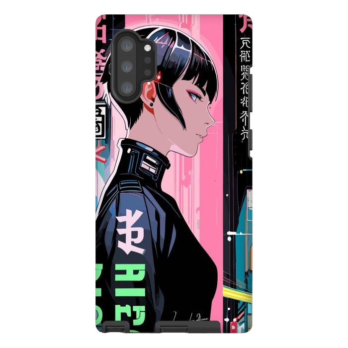 Galaxy Note 10 plus StrongFit Cyberpunk Pop Girl by LM2Kone