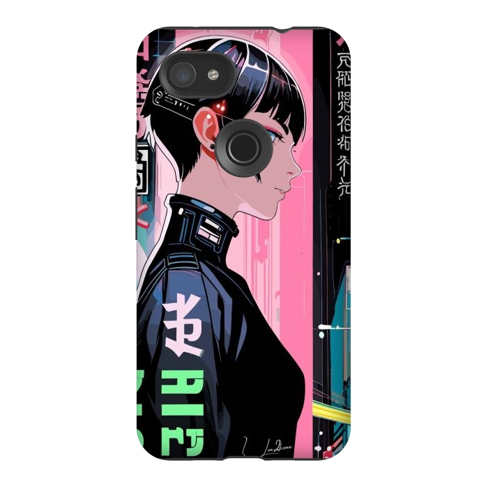 Pixel 3AXL StrongFit Cyberpunk Pop Girl by LM2Kone