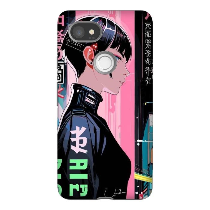 Pixel 2XL StrongFit Cyberpunk Pop Girl by LM2Kone