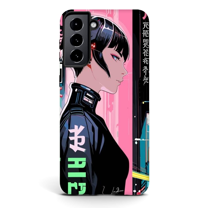 Galaxy S21 StrongFit Cyberpunk Pop Girl by LM2Kone