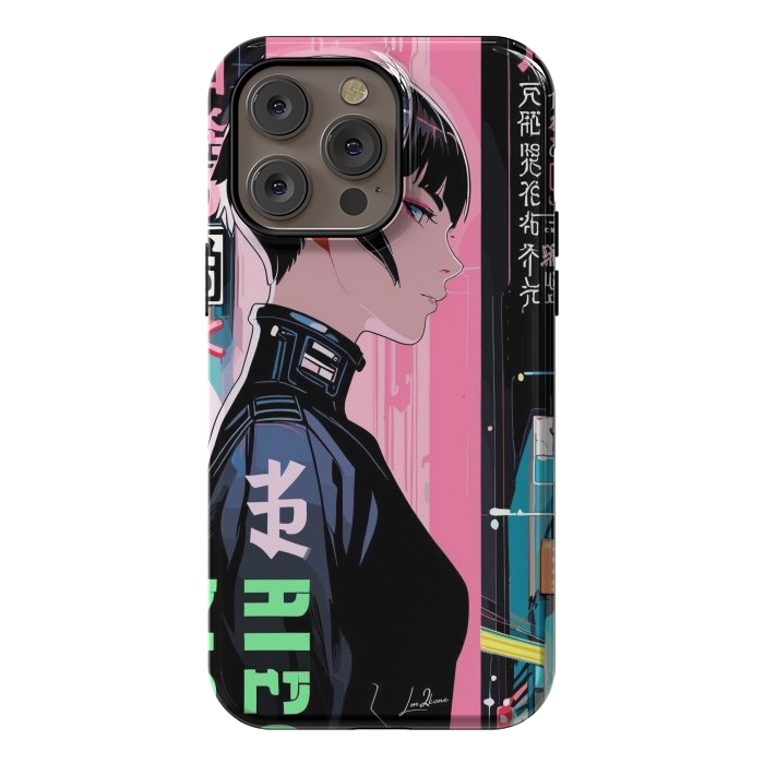 iPhone 14 Pro max StrongFit Cyberpunk Pop Girl by LM2Kone