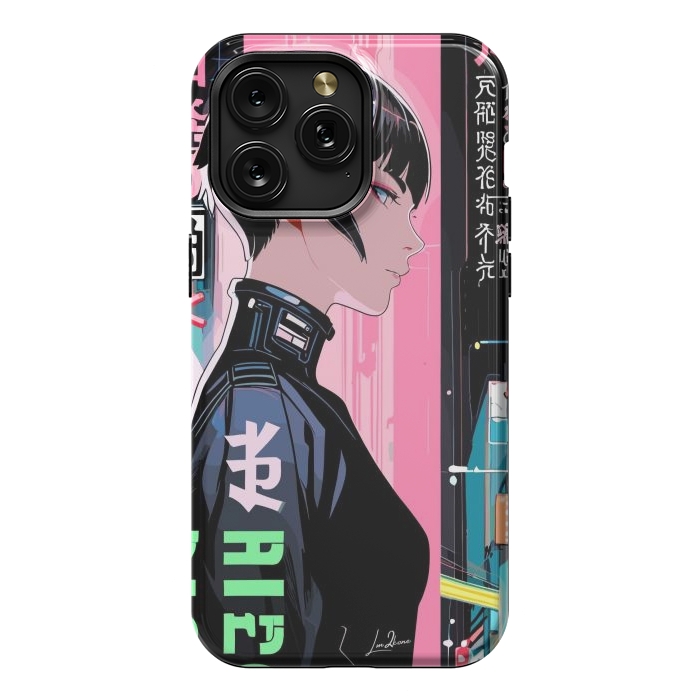 iPhone 15 Pro Max StrongFit Cyberpunk Pop Girl by LM2Kone