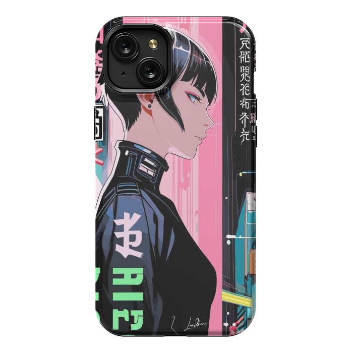 iPhone 15 Plus StrongFit Cyberpunk Pop Girl by LM2Kone