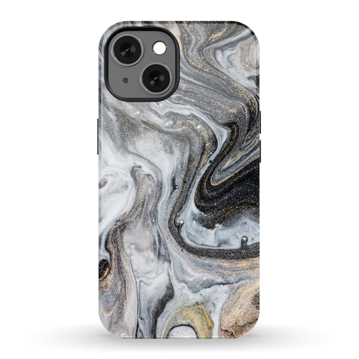 iPhone 13 StrongFit Black and Gold Marble by ArtsCase