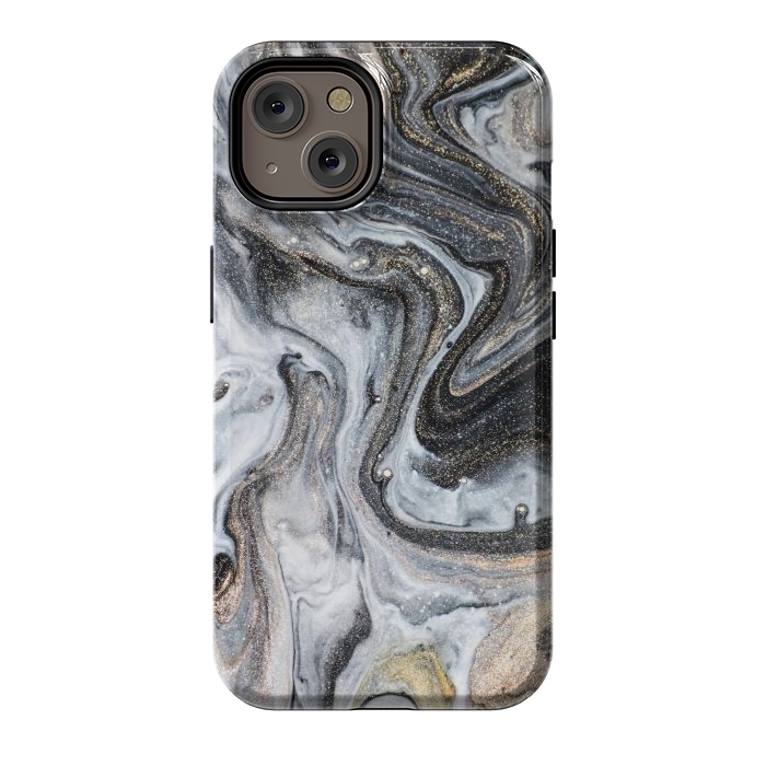 iPhone 14 StrongFit Black and Gold Marble by ArtsCase