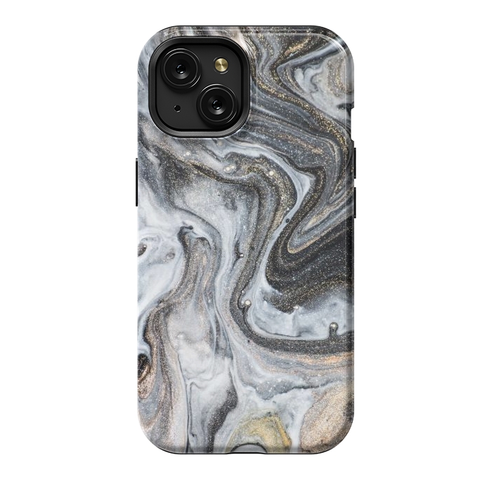 iPhone 15 StrongFit Black and Gold Marble by ArtsCase