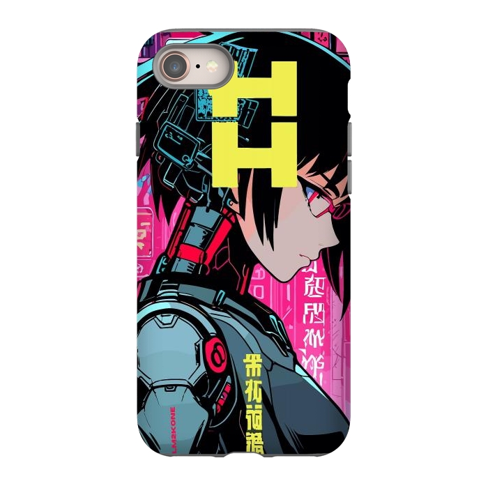 iPhone 8 StrongFit Cyberpunk Cyborg Girl by LM2Kone