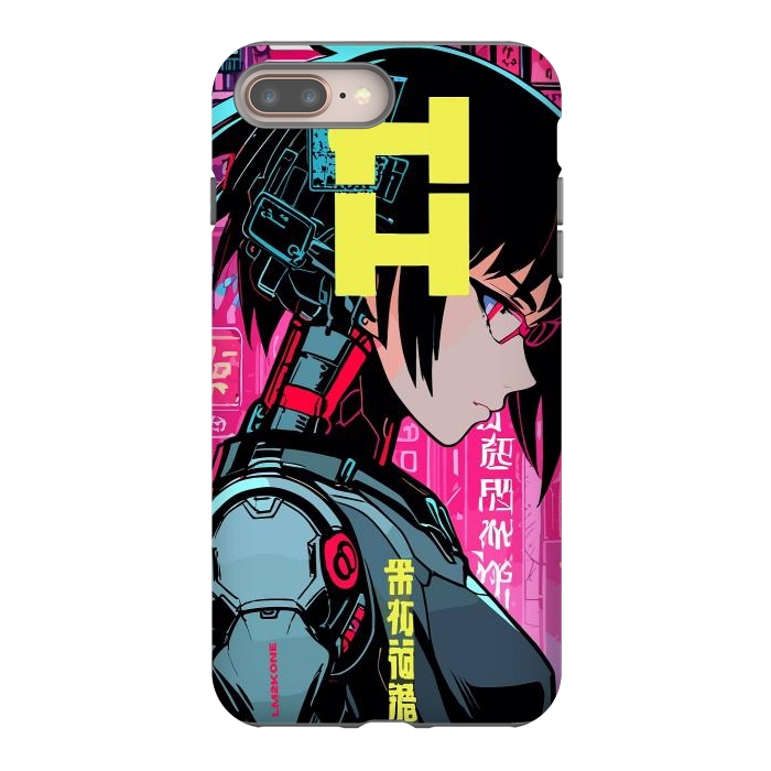 iPhone 8 plus StrongFit Cyberpunk Cyborg Girl by LM2Kone