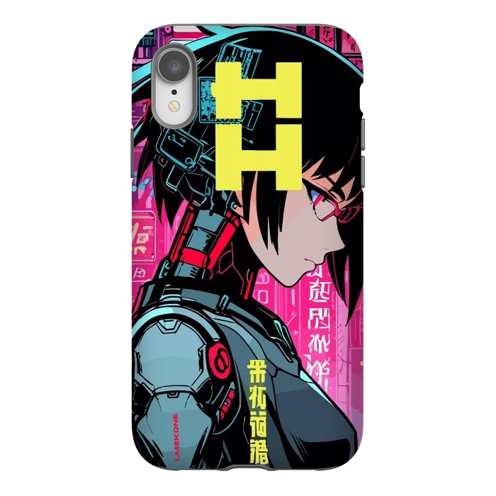 iPhone Xr StrongFit Cyberpunk Cyborg Girl by LM2Kone