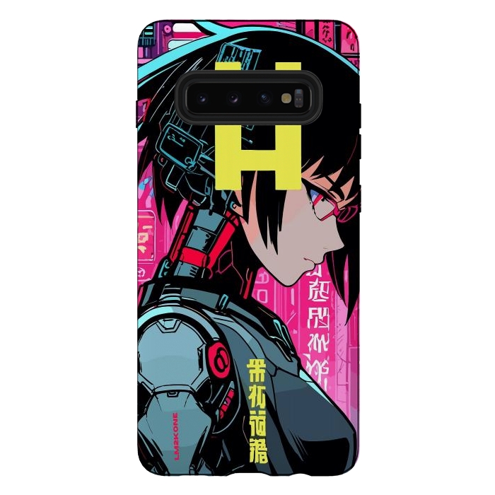 Galaxy S10 plus StrongFit Cyberpunk Cyborg Girl by LM2Kone