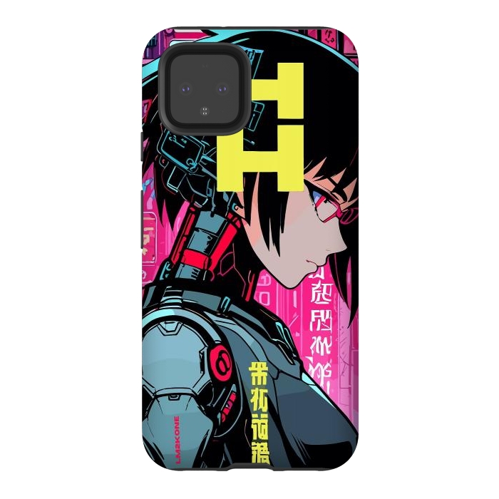 Pixel 4 StrongFit Cyberpunk Cyborg Girl by LM2Kone