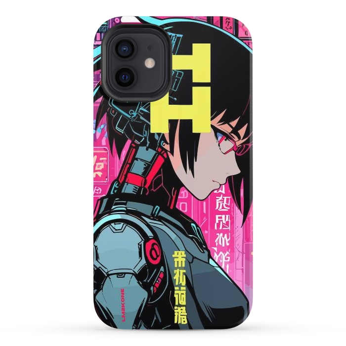 iPhone 12 StrongFit Cyberpunk Cyborg Girl by LM2Kone