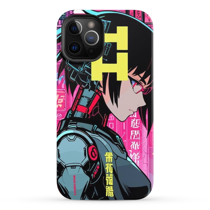 iPhone 12 Pro StrongFit Cyberpunk Cyborg Girl by LM2Kone