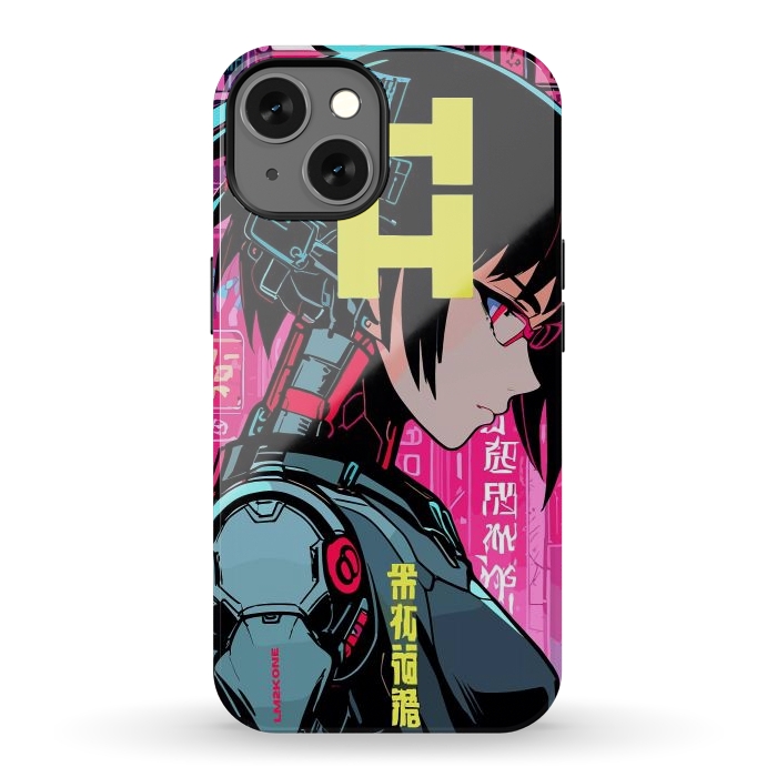 iPhone 13 StrongFit Cyberpunk Cyborg Girl by LM2Kone