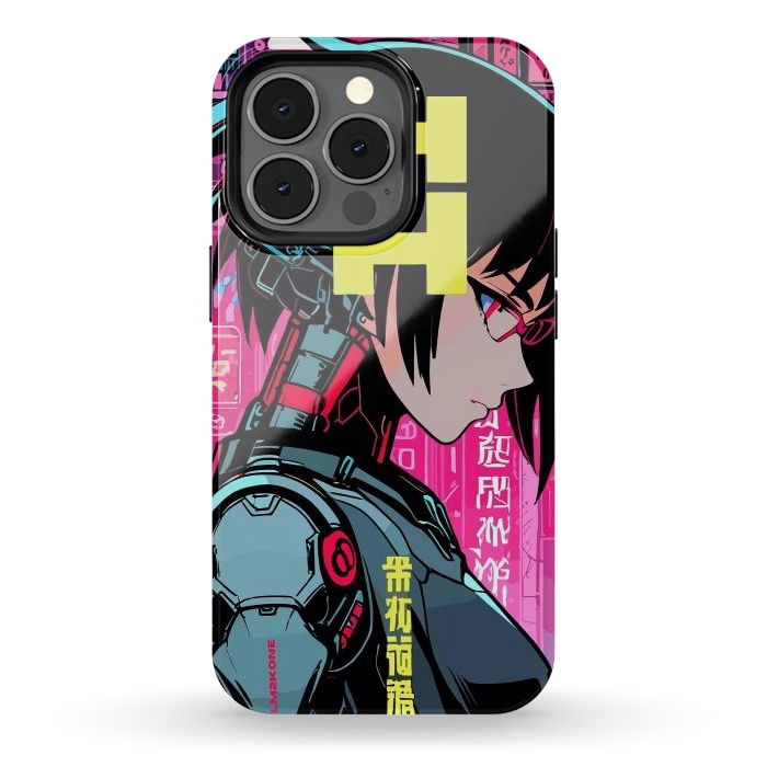 iPhone 13 pro StrongFit Cyberpunk Cyborg Girl by LM2Kone