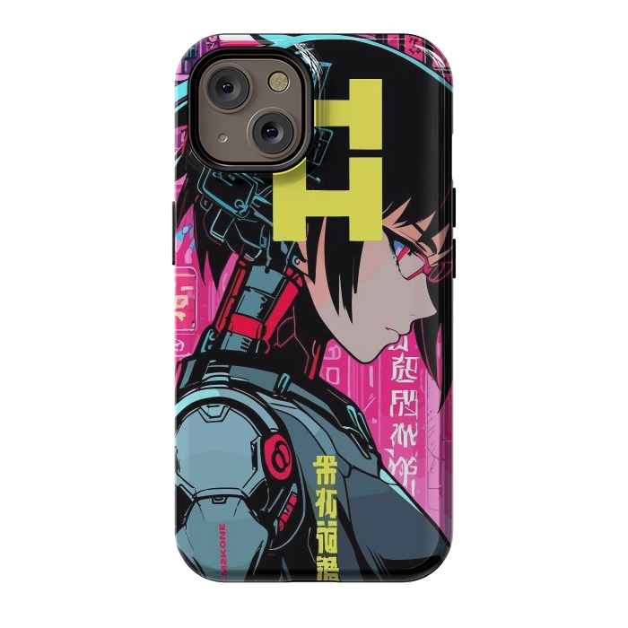 iPhone 14 StrongFit Cyberpunk Cyborg Girl by LM2Kone