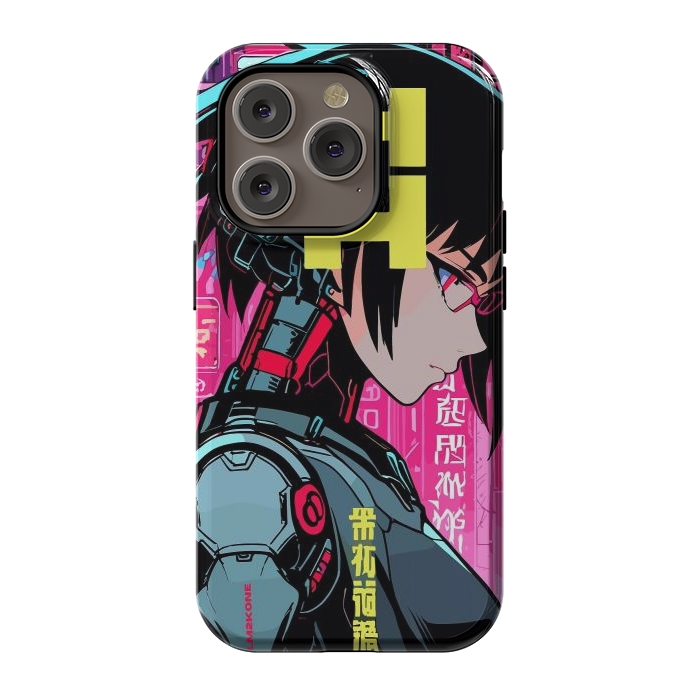 iPhone 14 Pro StrongFit Cyberpunk Cyborg Girl by LM2Kone