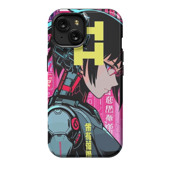 iPhone 15 StrongFit Cyberpunk Cyborg Girl by LM2Kone