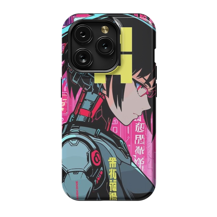 iPhone 15 Pro StrongFit Cyberpunk Cyborg Girl by LM2Kone