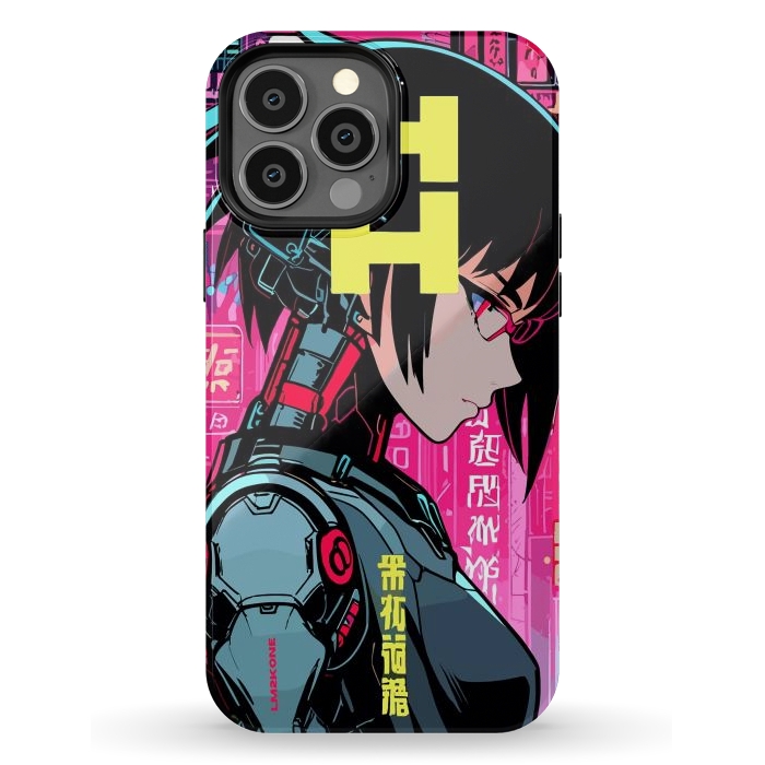 iPhone 13 Pro Max StrongFit Cyberpunk Cyborg Girl by LM2Kone