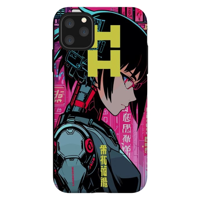 iPhone 11 Pro Max StrongFit Cyberpunk Cyborg Girl by LM2Kone