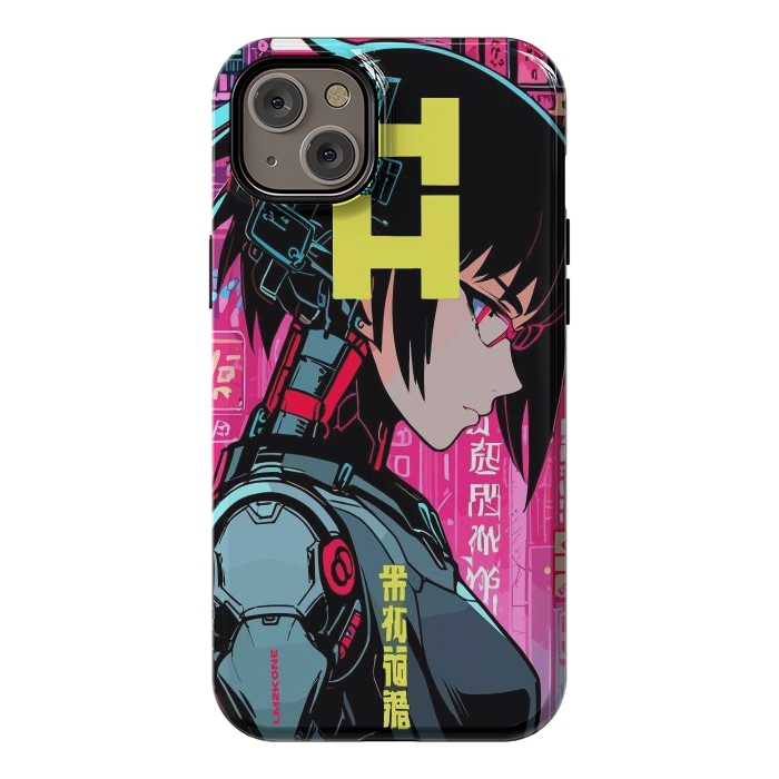 iPhone 14 Plus StrongFit Cyberpunk Cyborg Girl by LM2Kone