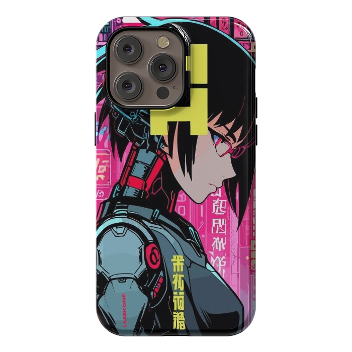 iPhone 14 Pro max StrongFit Cyberpunk Cyborg Girl by LM2Kone