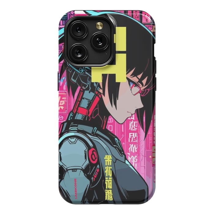 iPhone 15 Pro Max StrongFit Cyberpunk Cyborg Girl by LM2Kone