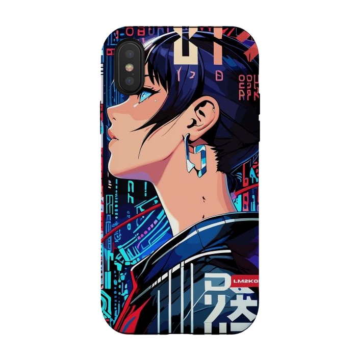 iPhone Xs / X StrongFit Pop Art Cyberpunk Girl by LM2Kone