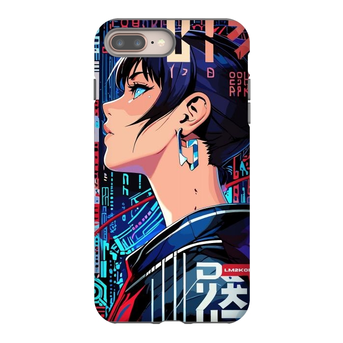 iPhone 8 plus StrongFit Pop Art Cyberpunk Girl by LM2Kone