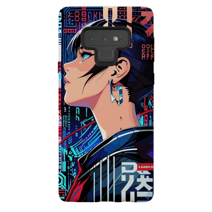 Galaxy Note 9 StrongFit Pop Art Cyberpunk Girl by LM2Kone