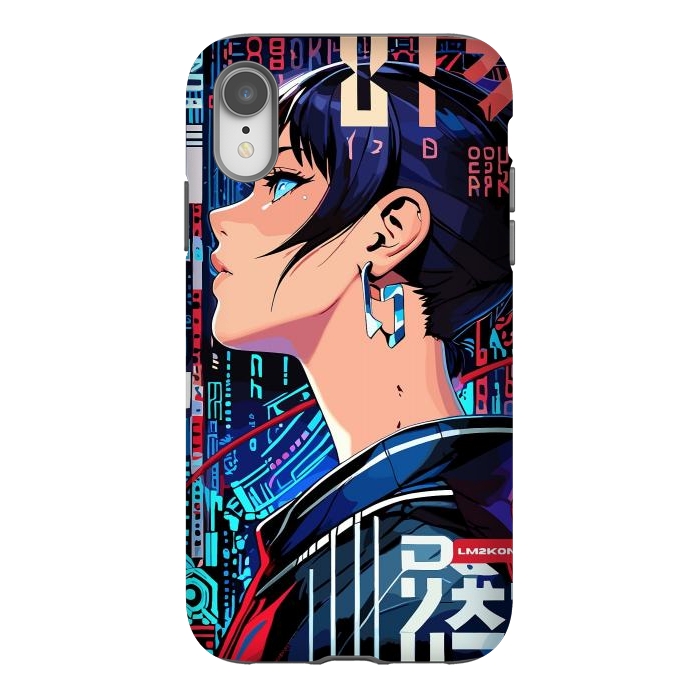 iPhone Xr StrongFit Pop Art Cyberpunk Girl by LM2Kone