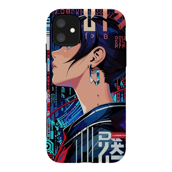 iPhone 11 StrongFit Pop Art Cyberpunk Girl by LM2Kone