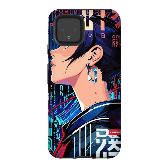 Pixel 4 StrongFit Pop Art Cyberpunk Girl by LM2Kone