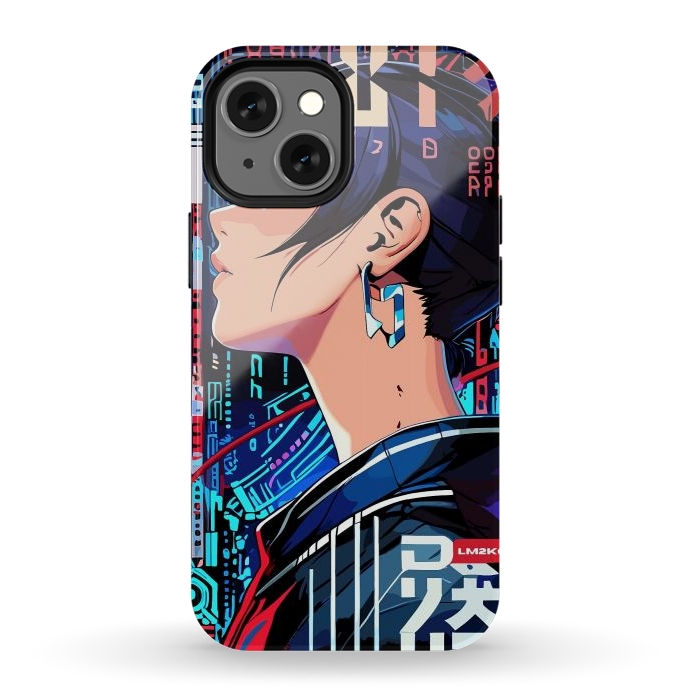 iPhone 13 mini StrongFit Pop Art Cyberpunk Girl by LM2Kone