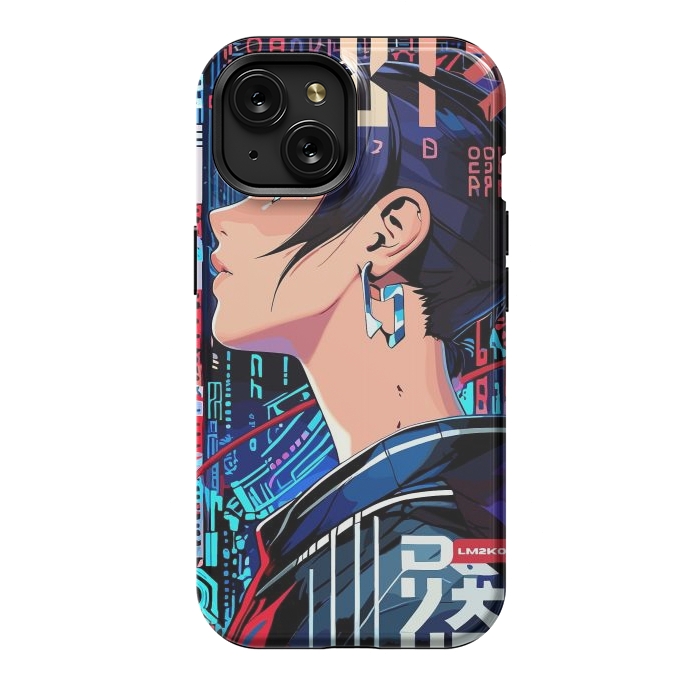 iPhone 15 StrongFit Pop Art Cyberpunk Girl by LM2Kone