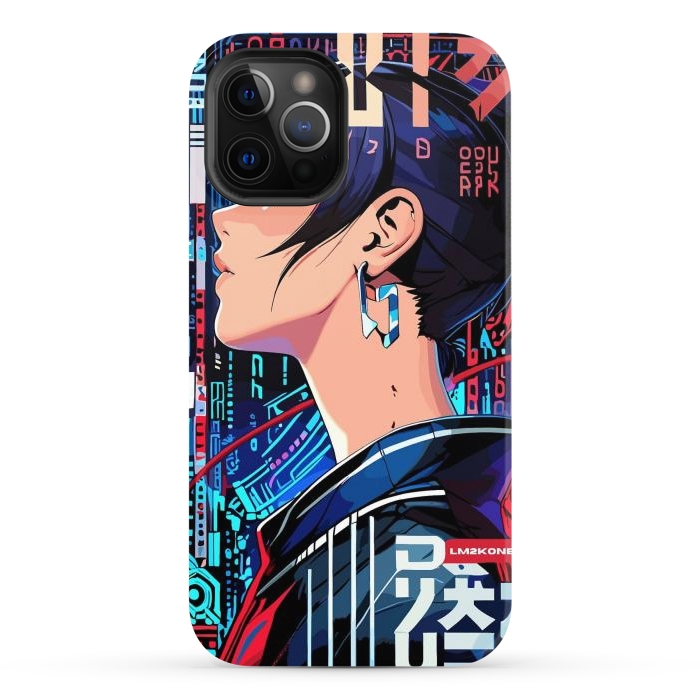 iPhone 12 Pro Max StrongFit Pop Art Cyberpunk Girl by LM2Kone