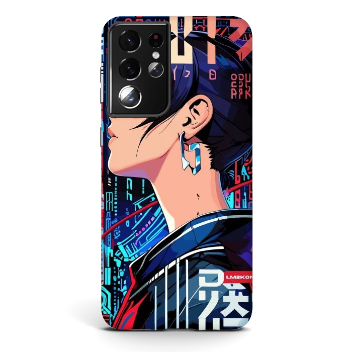 Galaxy S21 ultra StrongFit Pop Art Cyberpunk Girl by LM2Kone